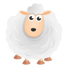 Big wool sheep icon. Cartoon of big wool sheep vector icon for web design isolated on white background