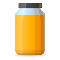 Honey glass jar icon. Cartoon of honey glass jar vector icon for web design isolated on white background