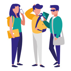 group of young people modeling characters