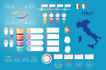 Italian infographic for economic, demographic and other presentations vector
