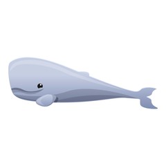 Ocean whale icon. Cartoon of ocean whale vector icon for web design isolated on white background