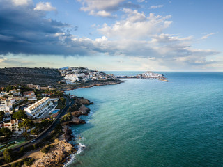 Fototapeta premium Aerial view of the fortified city of Peniscola