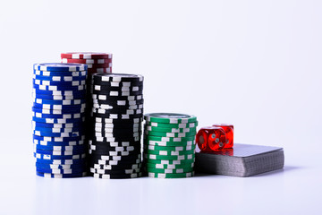 poker chips and cards
