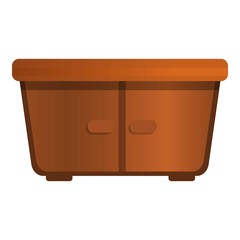 Wood nightstand icon. Cartoon of wood nightstand vector icon for web design isolated on white background