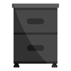 Black drawer icon. Cartoon of black drawer vector icon for web design isolated on white background