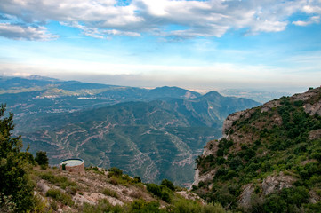 Fototapeta na wymiar View from the mountains of Montserrat, Spain