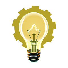 Light bulb  & cog wheel background.