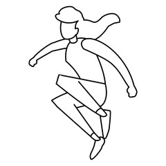 young woman practicing exercice