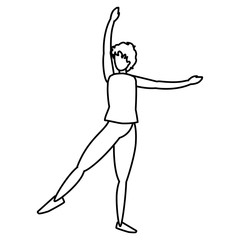 young man practicing exercice