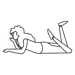 young woman relaxing in the floor