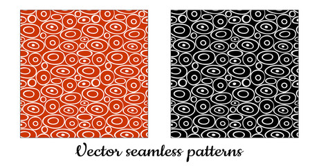 Seamless vector pattern. Ovals and circles. White contour.