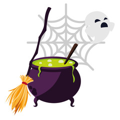 happy halloween cauldron icon