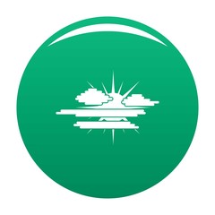 Cloudy sun icon. Simple illustration of cloudy sun vector icon for any design green