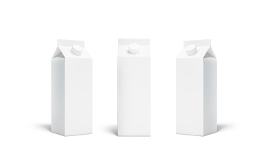Blank white rex juice or milk pack lid mockup set