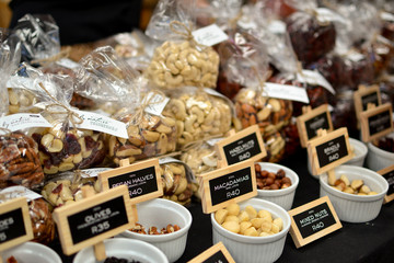 Samples at food market