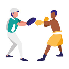 Fototapeta premium boxer and sparring training avatars characters