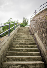 bottom view of stone stairs public