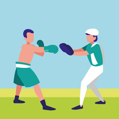 boxer and sparring training avatars characters