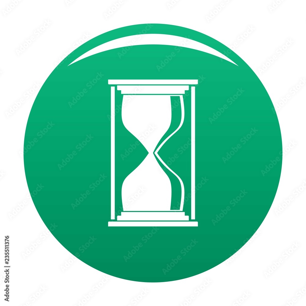 Poster Hourglass icon. Simple illustration of hourglass vector icon for any design green