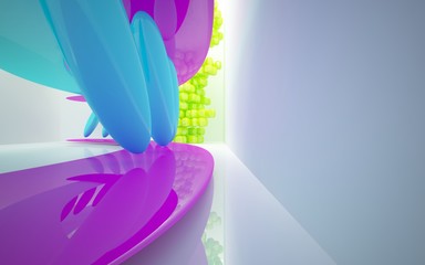 Abstract Architecture. Concept of organic architecture.3D illustration art rendering