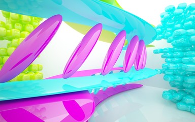 Abstract Architecture. Concept of organic architecture.3D illustration art rendering