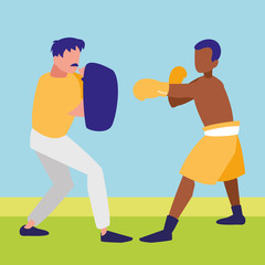 boxer and sparring training avatars characters