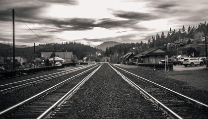 Fototapeta na wymiar rail road tracks