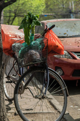 Fahrrad mit Marktwaren