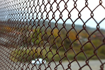 Fototapeta premium Iron wire mesh with rust