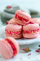 Traditional French pastry. Macarons.