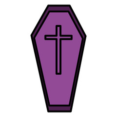 happy halloween coffin icon