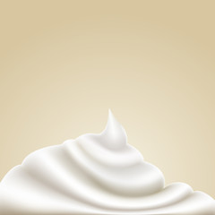 Realistic sour cream. Milk, mayonnaise design.  Vector mesh gradient
