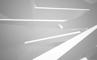 Abstract white interior highlights future. Architectural background. 3D illustration and rendering