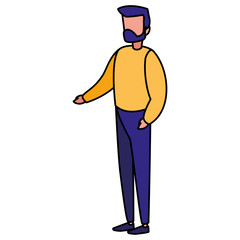 young man with beard modeling character