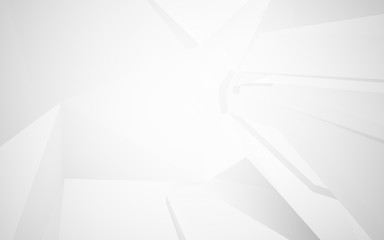 Abstract white interior highlights future. Architectural background. 3D illustration and rendering