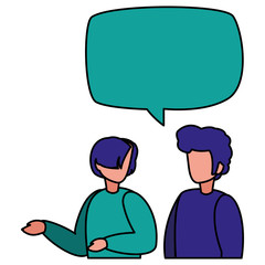 Obraz premium young couple talking characters