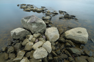 Fototapeta na wymiar Big rocks on the coast.