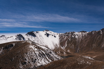 A nice view of the nevado de toluca volcano in m&eacute;xico with snow, the volcano also called xinantecatl is rarely this snowy 