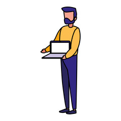 young man with laptop