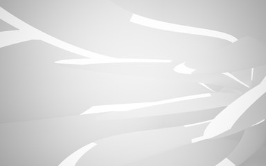 Abstract smooth white interior of the future. Architectural background. 3D illustration and rendering 