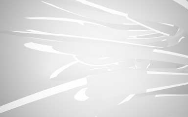 Abstract smooth white interior of the future. Architectural background. 3D illustration and rendering 