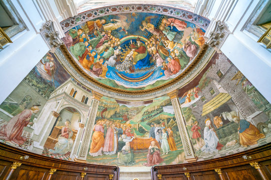 Frescoed Apse By Filippo Lippi, In The Duomo Of Spoleto. Umbria, Central Italy.