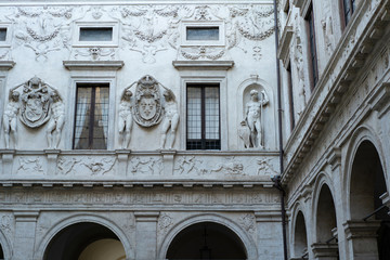 Fototapeta na wymiar detail of the facade of Palazzo Spada in Rome, Italy