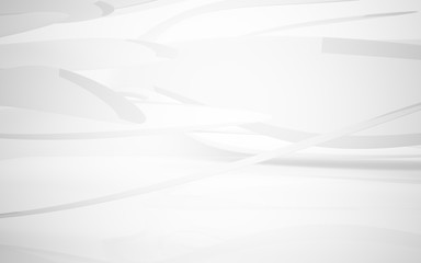 Abstract smooth white interior of the future. Architectural background. 3D illustration and rendering 