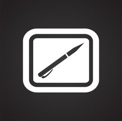 Drawing pad icon on black background for graphic and web design, Modern simple vector sign. Internet concept. Trendy symbol for website design web button or mobile app.