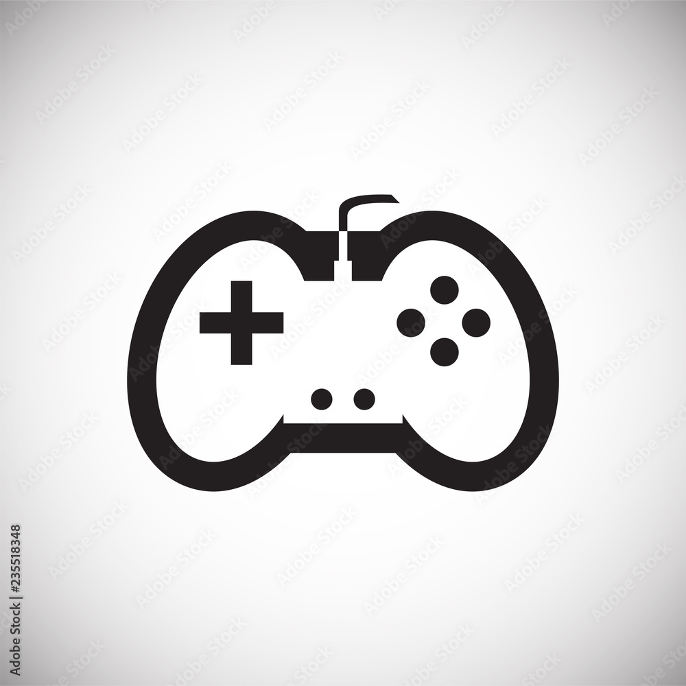 Poster game console controller icon on white background for graphic and web design, modern simple vector si