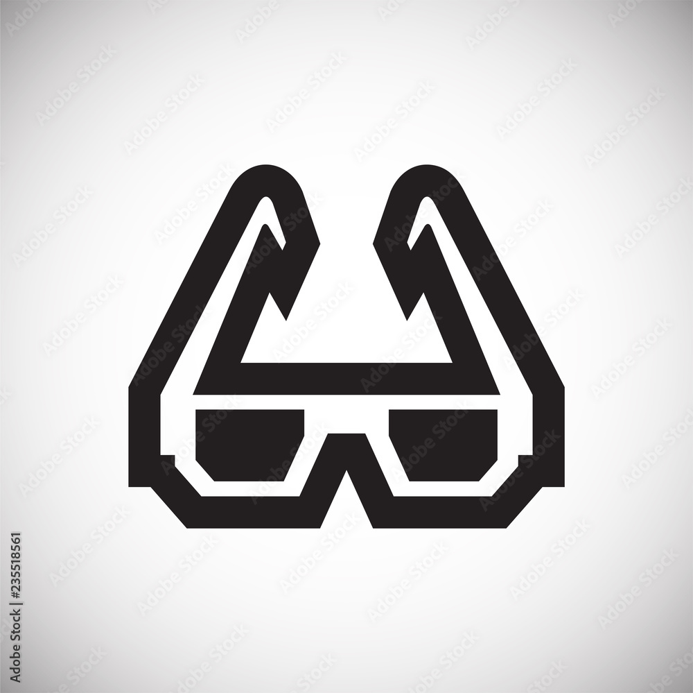 Poster 3d movie glasses icon on white background for graphic and web design, modern simple vector sign. int