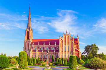 Obraz premium Superb beautiful Church of the Holy Trinity in Gerviaty, Grodno region, Belarus