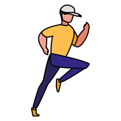 young man running character