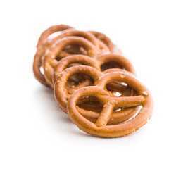 Salted mini pretzels snack.